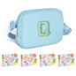 COSHAYSOO Pink Belt Bag Small Waist Fanny Pack Mini Crossbody Purse with Initial Preppy Letter Patch for Teen Girl Women Workout, Cross Body Chest Pouch Trending Birthday Gift Idea (S)