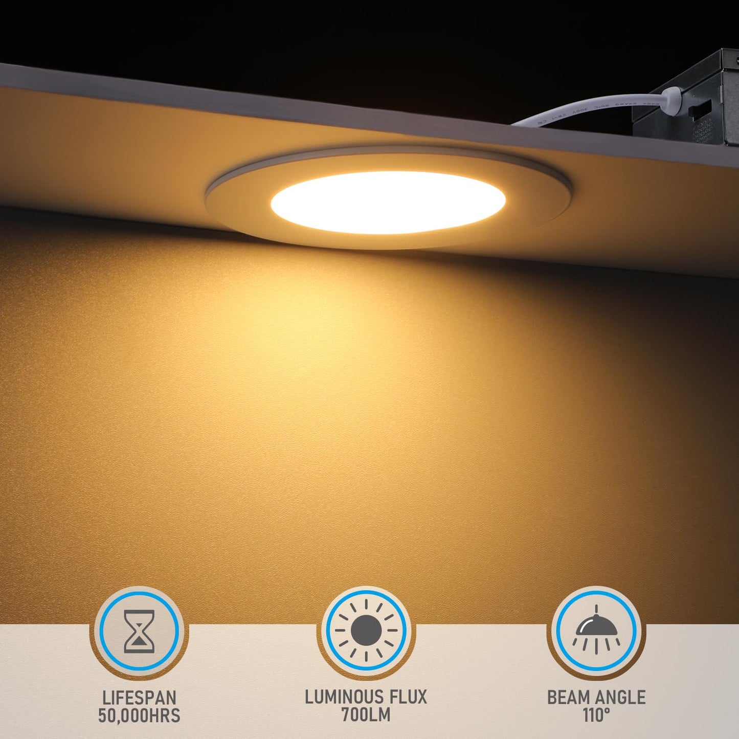 TORCHSTAR Basic Series 12-Pack 6 Inch Ultra-Thin LED Recessed Lighting with Junction Box, CRI90, Aluminum, 5000K Daylight, 5%-100% Dimmable Slim Recessed Downlight, 12W 1100LM, ETL and Energy Star