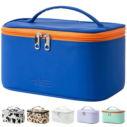 Meiyuuo Cute Makeup Bag Small Cosmetic Bags for Women Girls Gift for Teens Medium Pouch for Purse Essentials Toiletry Zip Pouch PU Waterproof Organizer Case (Cow Print)