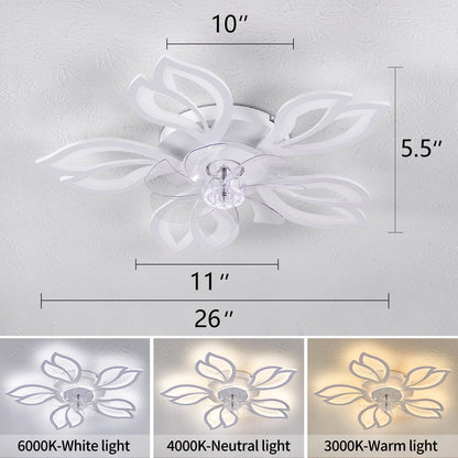 Ceiling Fan with Lights Remote Control, 24" Black, 6 Speeds 3 Light Color Low Profile Flush Mount Ceiling Fan for Kitchen Bedroom