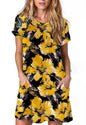 Alaster Women’s Casual Summer T Shirt Dress Loose Short Sleeve Tunic Dress with Pocket for Women