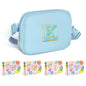COSHAYSOO Pink Belt Bag Small Waist Fanny Pack Mini Crossbody Purse with Initial Preppy Letter Patch for Teen Girl Women Workout, Cross Body Chest Pouch Trending Birthday Gift Idea (S)