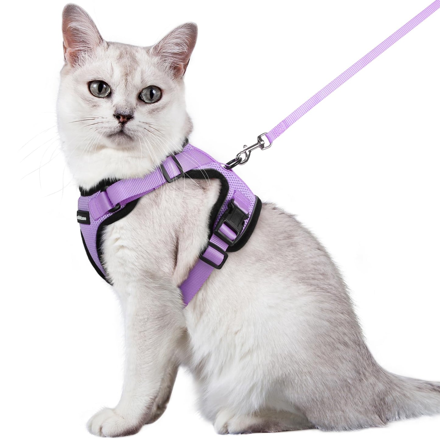 rabbitgoo Cat Harness and Leash for Walking, Escape Proof Soft Adjustable Vest Harnesses for Cats, Easy Control Breathable Reflective Strips Jacket, Black, XS