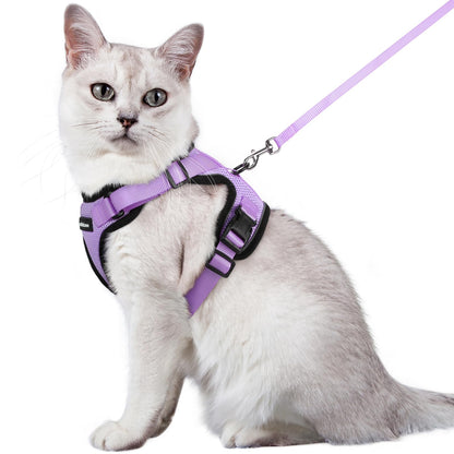 rabbitgoo Cat Harness and Leash for Walking, Escape Proof Soft Adjustable Vest Harnesses for Cats, Easy Control Breathable Reflective Strips Jacket, Black, XS