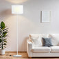 Modern Floor Lamp Simple Design with White Shade, Foot Pedal Switch, 60" Small Tall Lamps for Living Room Bedroom Office Dining Room Kitchen, Black Pole Lamp(Without Bulb)