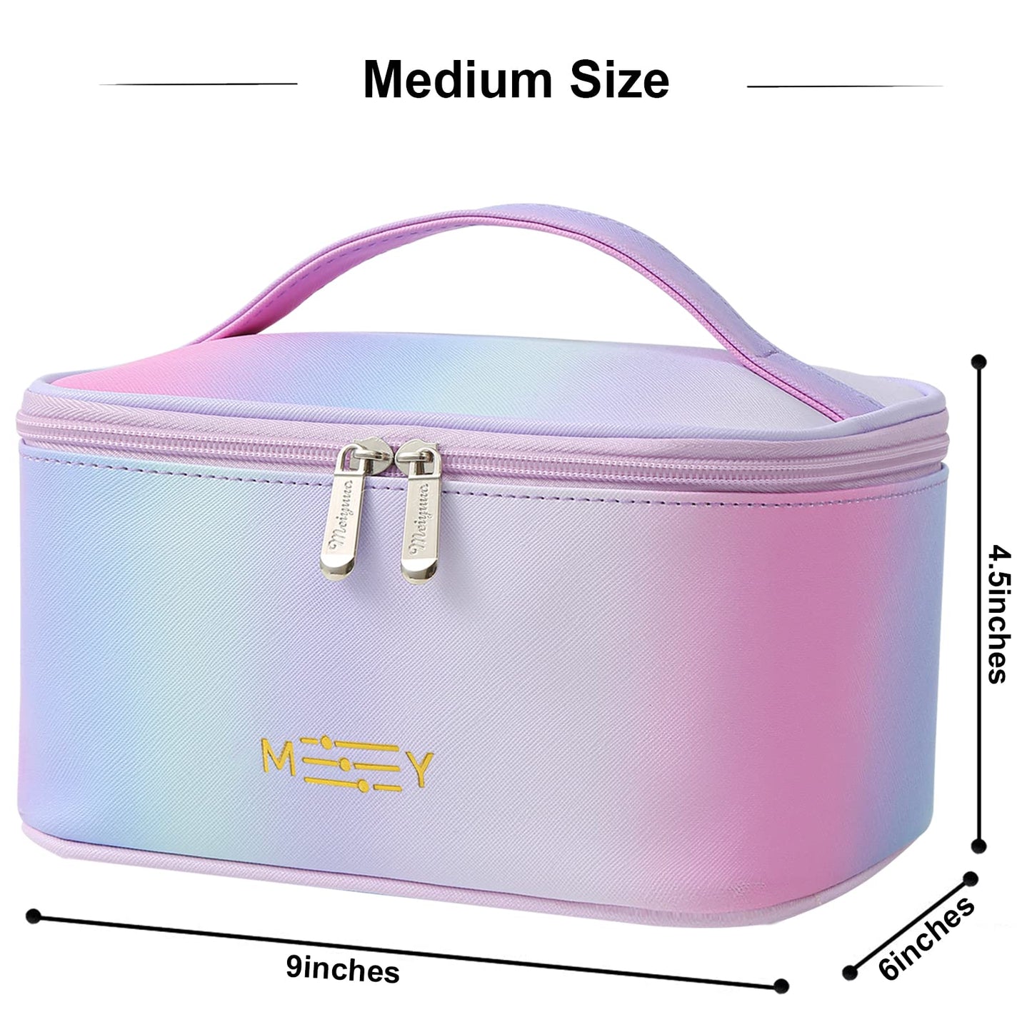 Meiyuuo Cute Makeup Bag Small Cosmetic Bags for Women Girls Gift for Teens Medium Pouch for Purse Essentials Toiletry Zip Pouch PU Waterproof Organizer Case (Cow Print)