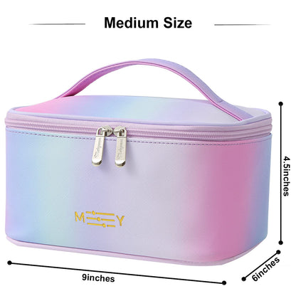 Meiyuuo Cute Makeup Bag Small Cosmetic Bags for Women Girls Gift for Teens Medium Pouch for Purse Essentials Toiletry Zip Pouch PU Waterproof Organizer Case (Cow Print)