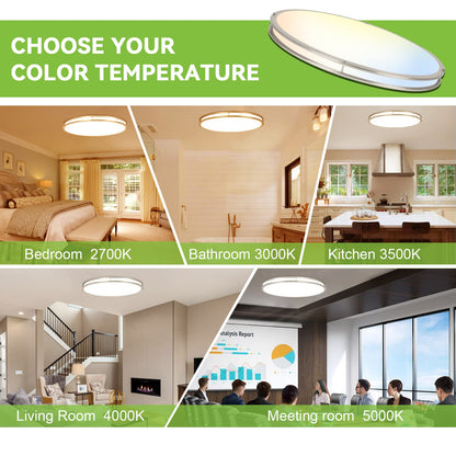 13 inch Flush Mount LED Ceiling Light Fixture, 2700K/3000K/3500K/4000K/5000K Adjustable Ceiling Lights, Oil Rubbed Bronze Saturn Dimmable Lighting for Hallway Bathroom Kitchen or Stairwell, ETL Listed