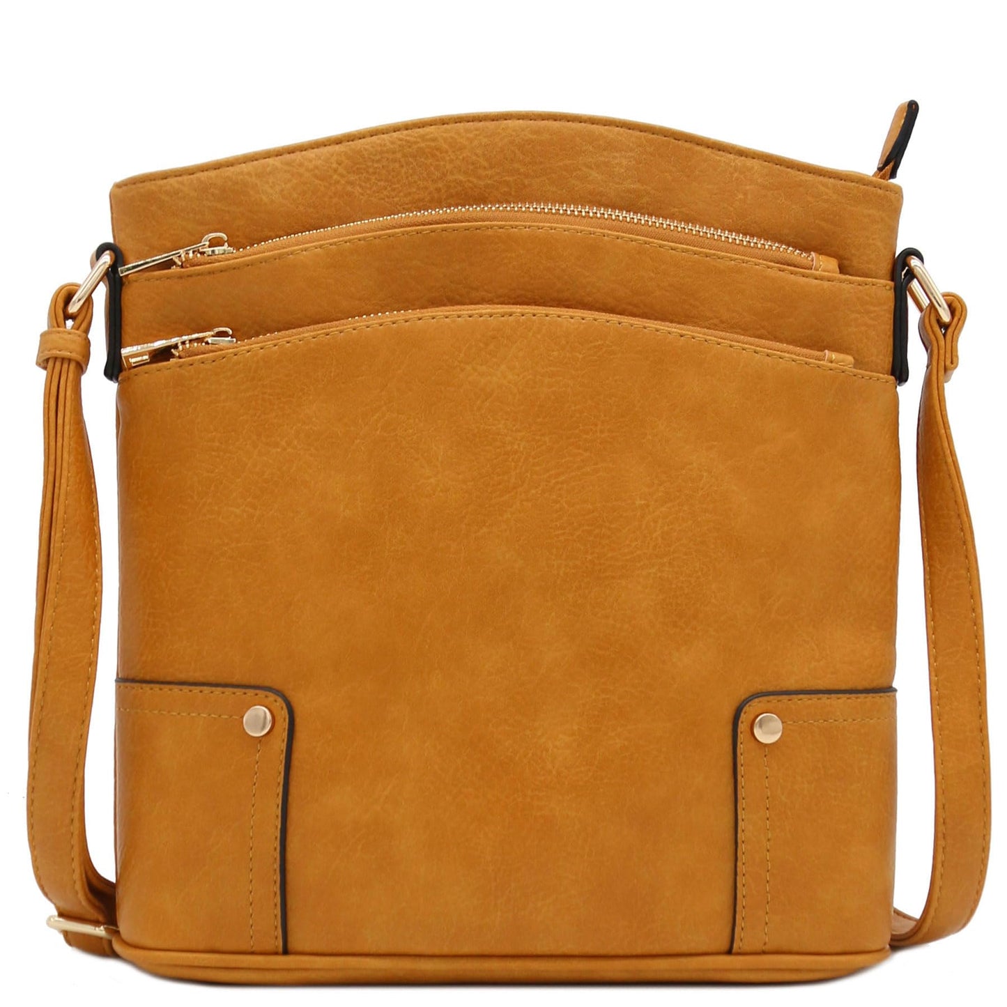 ALYSSA Triple Zip Pocket Large Crossbody Bag