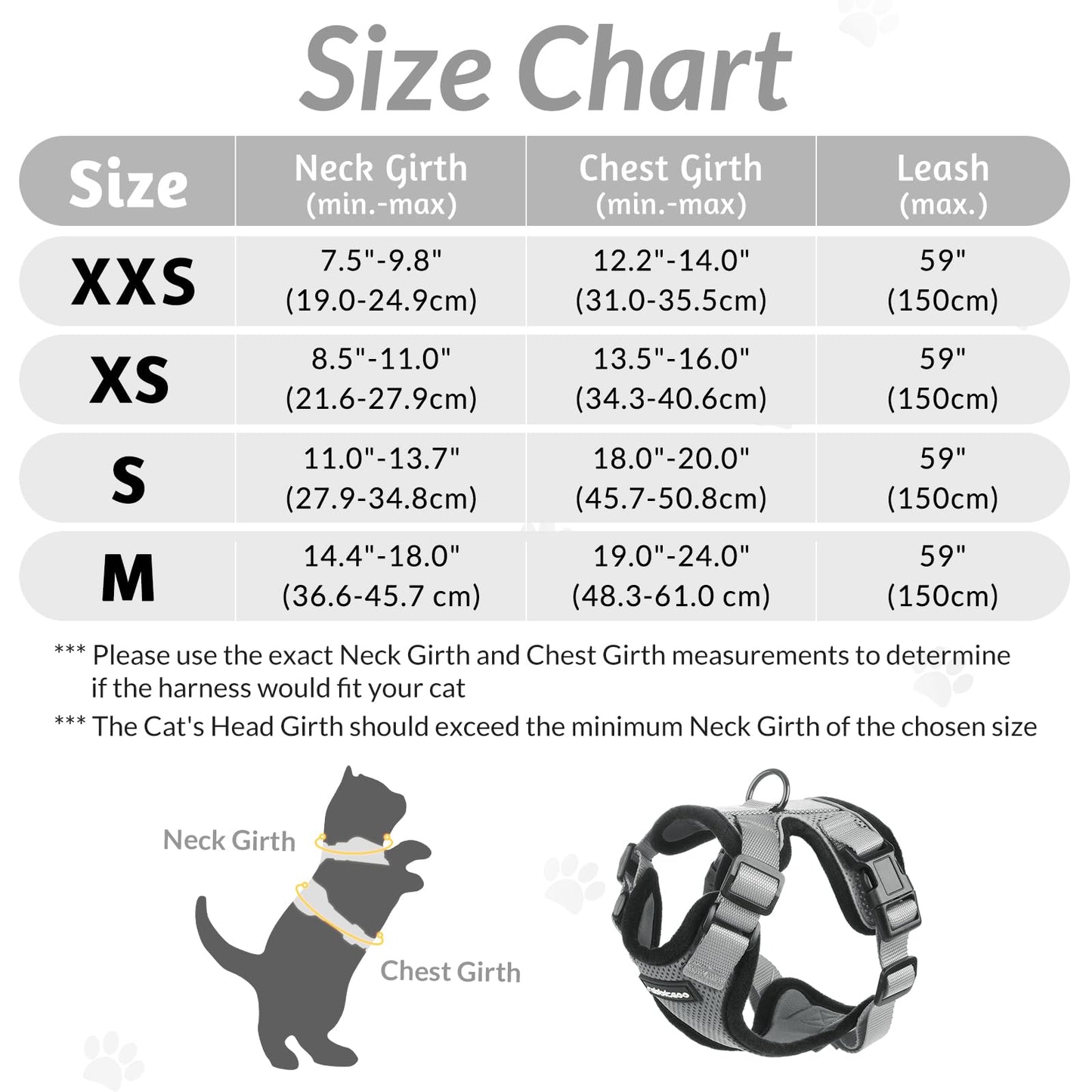rabbitgoo Cat Harness and Leash for Walking, Escape Proof Soft Adjustable Vest Harnesses for Cats, Easy Control Breathable Reflective Strips Jacket, Black, XS
