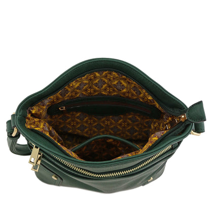 ALYSSA Triple Zip Pocket Large Crossbody Bag