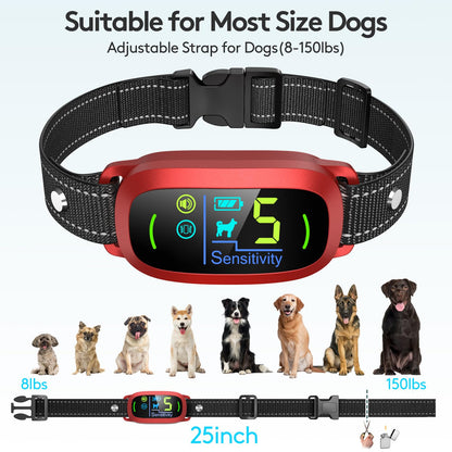 Dog Bark Collar for Large Medium Small Dogs, Rechargeable Smart Bark Collar, Anti Barking Training Collar with 5 Adjustable Sensitivity Beep Vibration (Black)