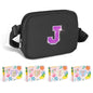 COSHAYSOO Pink Belt Bag Small Waist Fanny Pack Mini Crossbody Purse with Initial Preppy Letter Patch for Teen Girl Women Workout, Cross Body Chest Pouch Trending Birthday Gift Idea (S)