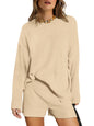 XIEERDUO Womens Sweater Sets 2 Piece Outfits Shorts Athleisure Lounge Wear Fall Fashion 2024