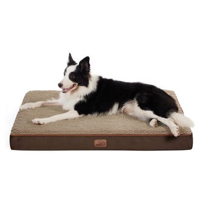 Bedsure Dog Bed for Large Dogs - Orthopedic Waterproof Puppy Beds with Removable Washable Cover, Egg Crate Foam Pet Mat, Suitable for Pet Up to 65 lbs