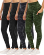 4 Pack Leggings with Pockets for Women,High Waist Tummy Control Workout Yoga Pants