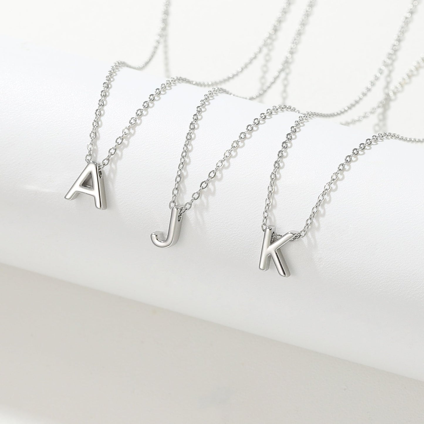 IEFWELL Dainty Initial Necklaces for Women Girls - 14K Gold White Gold Plated Letter A-Z Necklace Simple Choker Chain Necklaces, Layered Gold Jewelry for Women Teen Girls Gifts