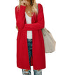 OUGES Women's Open Front Cardigan Shirt with Pockets Long Sleeve Lightweight Coat