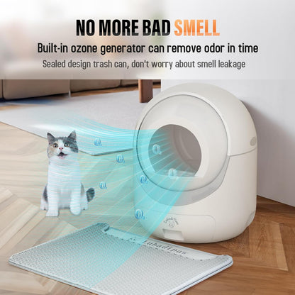 Extra Large Self Cleaning Cat Litter Box, with APP Control Smart Odor Removal Automatic Cat Litter Box, Odor Removal Safety Protection for Multiple Cats