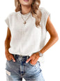 Womens Cap Sleeve Tops 2025 Trendy Tank Top Loose Knit Sweater Vests Cute Shirts Outfits Spring Fall Summer Tops