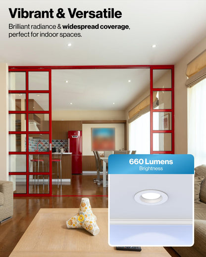 Sunco Recessed Lighting 6 Inch, Retrofit Can Lights, 965LM, 13W (75W Equivalent), Selectable CCT 2700K/3000K/3500K/4000K/5000K, Dimmable, Baffle Trim, Damp Rated UL 4 Pack
