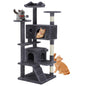 Sweetcrispy 54-Inch Cat Tree Tower – Multi-Level with Sisal Scratching Post, Perfect Pet Gift, Indoor Condo with Climbing Ladder, Plush Toy, and More Animal Stuff, Light Grey