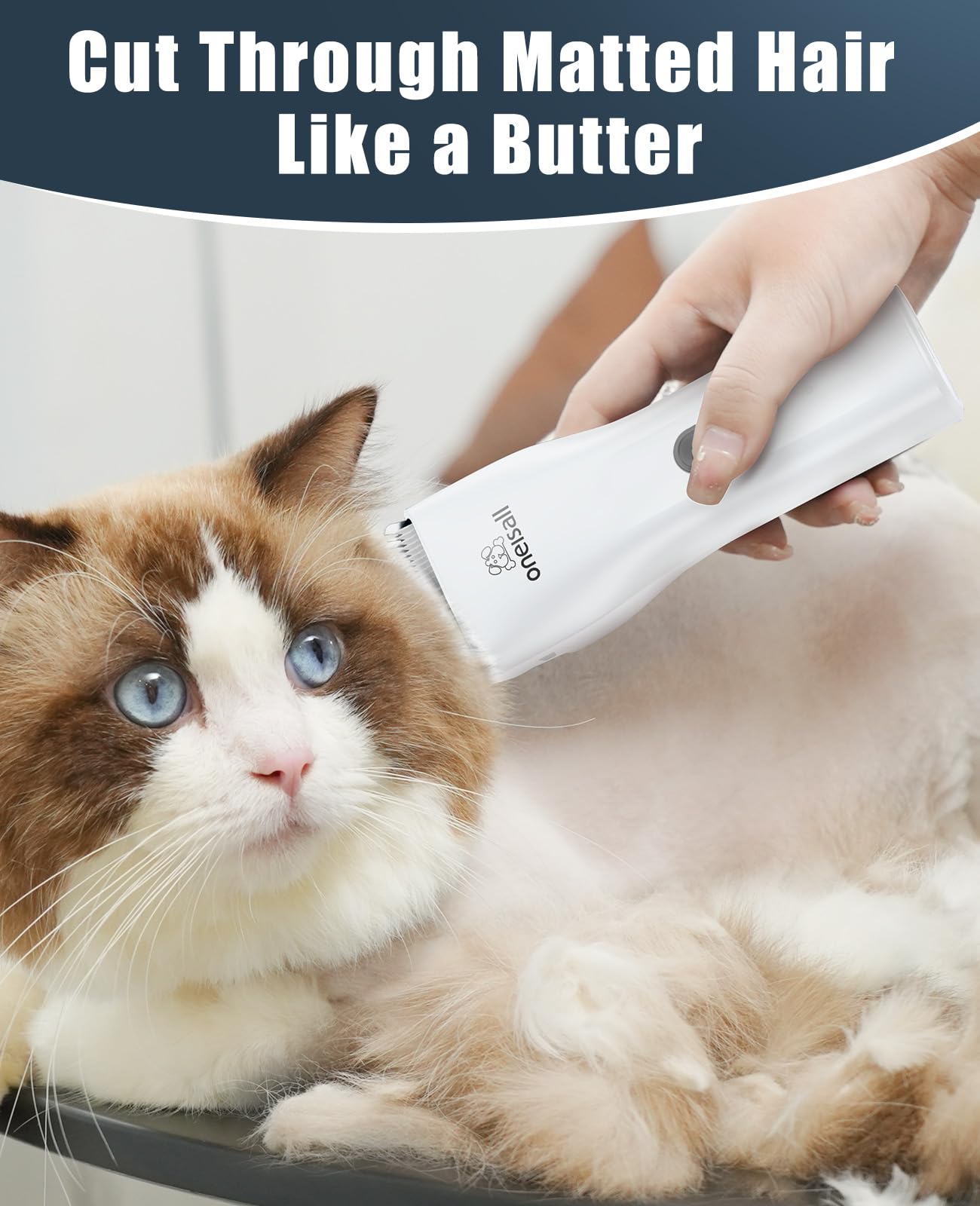 oneisall Pet Clipper for Cat Matted Hair, Pet Shaver for Cats Quiet Pet Hair Clippers Cordless Cat Clippers for Matted Hair Cat Clippers for Long Hair(Standard Blade)
