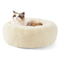 Bedsure Calming Cat Beds for Indoor Cats - Small Cat Bed Washable 20 inches, Anti-Slip Round Fluffy Plush Faux Fur Pet Bed, Fits up to 15 lbs Pets, Camel