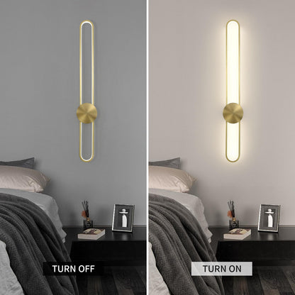 Modern Wall Sconce 4000K Dimmable LED Wall Light Fixture, Hardwired Wall Lamp for Living Room, Dining Room, Bedroom, Hallway, Lobby, Entryway (Brushed Black, H110cm/43.3inch)