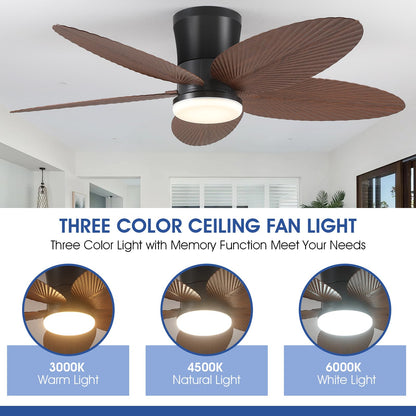 Ceiling Fans with Lights-36 Low Profile Ceiling Fan with Light and Remote/APP Control,Flush Mount,DC Reversible,LED Dimmable Blakc Ceiling Fans for Bedroom,Indoor/Outdoor Patio Use