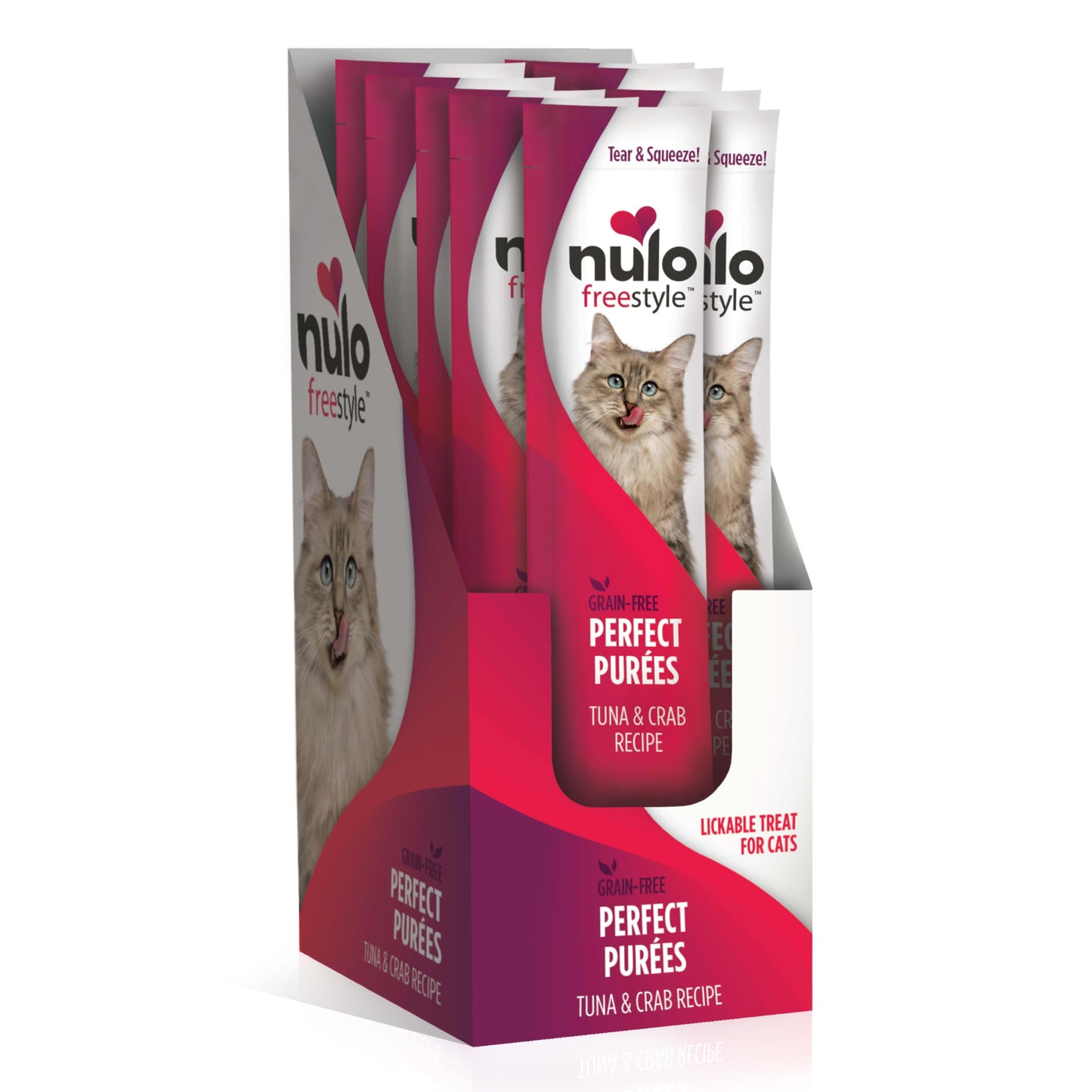 Nulo Freestyle Grain-Free Perfect Purees Premium Wet Cat Treats, Squeezable Meal Topper for Felines, High Moisture Content to Support Cat Hydration, 0.5 Ounce, Variety Pack