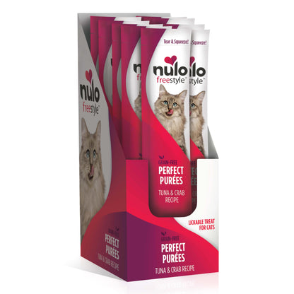 Nulo Freestyle Grain-Free Perfect Purees Premium Wet Cat Treats, Squeezable Meal Topper for Felines, High Moisture Content to Support Cat Hydration, 0.5 Ounce, Variety Pack