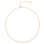 Aobei Pearl 18K Gold Paperclip Chain Choker Satellite Chain Biwa Pearl Pendant Necklace Dainty Jewelry for Women