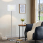 Modern Floor Lamp Simple Design with White Shade, Foot Pedal Switch, 60" Small Tall Lamps for Living Room Bedroom Office Dining Room Kitchen, Black Pole Lamp(Without Bulb)