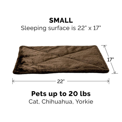 Furhaven ThermaNAP Self-Warming Cat Bed for Indoor Cats & Small Dogs, Washable & Reflects Body Heat - Quilted Faux Fur Reflective Bed Mat - Gray, Small