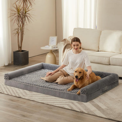 BFPETHOME Dog Beds for Large Dogs, Orthopedic Dog Bed for Medium Large Dogs,Big Waterproof Couch Dog Pet Bed with Removable Washable Cover