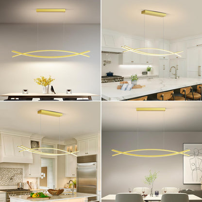Modern LED Pendant Lights, 39in Chandelier Dimmable with Remote Control 3000k-6000K Adjustable Color Temperature, Aluminum Island Lighting Lamp Fixture for Kitchen, Dining Room, Billiard Room