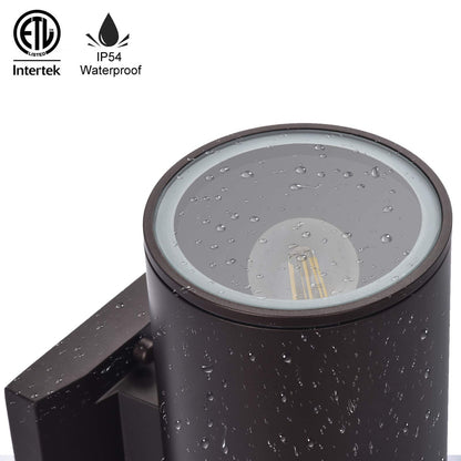 Outdoor Wall Lights Dusk to Dawn Exterior Lighting Fixtures Wall Mount - 2 Light Bulbs Included, Modern Sconces Wall Lighting- Up Down Exterior Outdoor Lights for Porch, Backyard and Patio