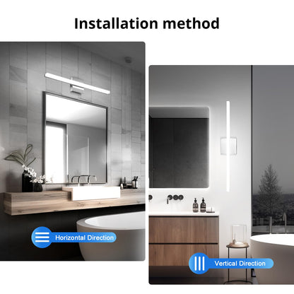 Combuh Modern Bathroom Light Fixtures Over Mirror 16 Inch IP44 9W Chrome Vanity Light Bar for Bathroom Wall Light Fixtures Cool White 6000K