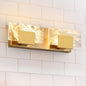 LED Bathroom Vanity Light: 24 inch Brushed Gold Acrylic Modern Lighting Fixtures - 3 Lights Contemporary Smoke Design Wall Lights Fixture Over Mirror 3000K