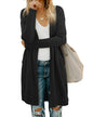 OUGES Women's Open Front Cardigan Shirt with Pockets Long Sleeve Lightweight Coat
