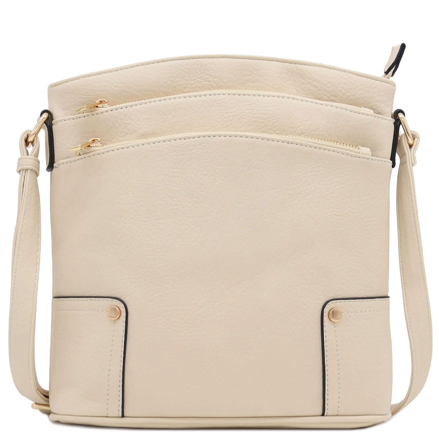 ALYSSA Triple Zip Pocket Large Crossbody Bag