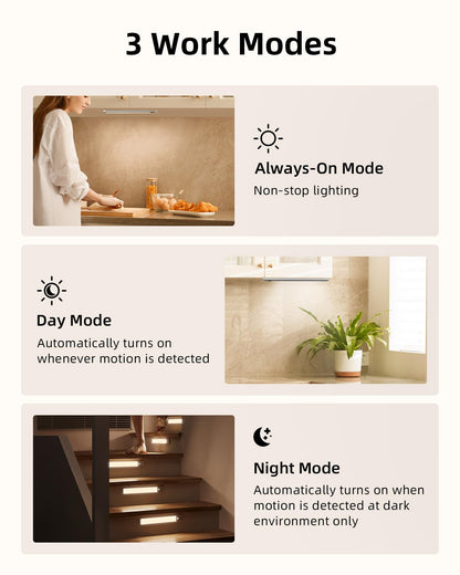 EZVALO Under Cabinet Lights, LED Closet Lights Wireless USB Charging, Motion Sensor Lighting Indoor 5700K Dimmable with Remote Control (White) 5 Pack