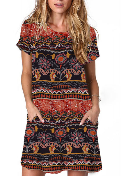 Alaster Women’s Casual Summer T Shirt Dress Loose Short Sleeve Tunic Dress with Pocket for Women