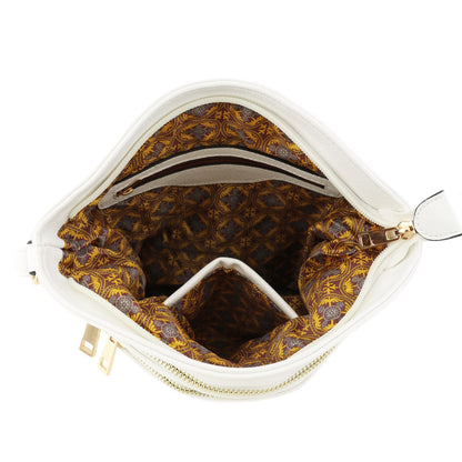 ALYSSA Triple Zip Pocket Large Crossbody Bag