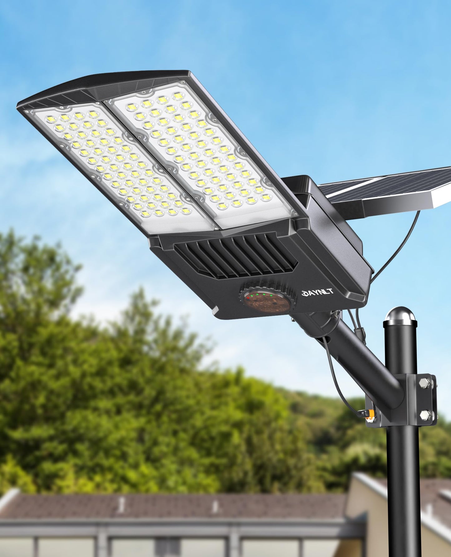 JAYNLT Y-12000W Solar Street Lights Outdoor,6500K High Lumen Solar Parking Lot Lights Commercial, Large Split Type Solar Flood Lights with Remote Control,Solar Security Lights for Yard,Driveway