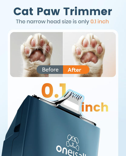 oneisall Pet Clipper for Cat Matted Hair, Pet Shaver for Cats Quiet Pet Hair Clippers Cordless Cat Clippers for Matted Hair Cat Clippers for Long Hair(Standard Blade)