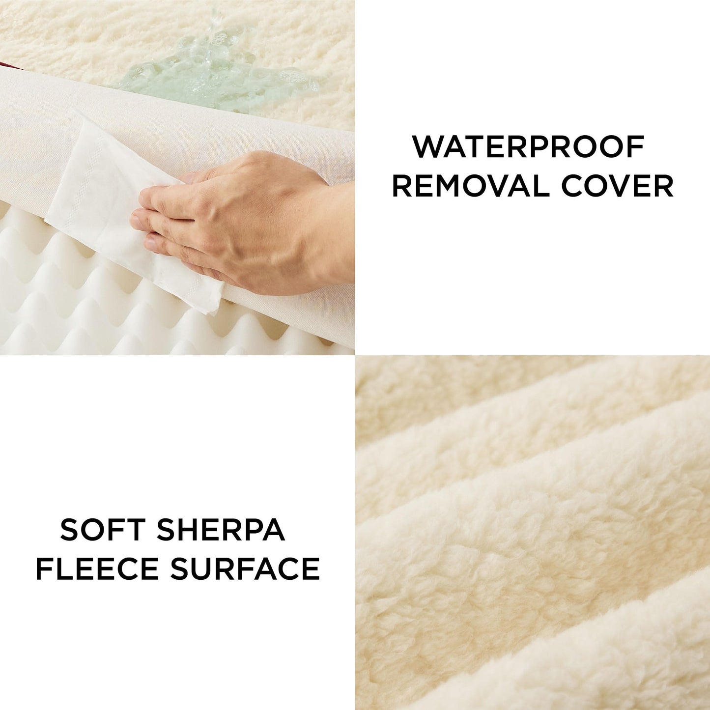 Bedsure Dog Bed for Large Dogs - Orthopedic Waterproof Puppy Beds with Removable Washable Cover, Egg Crate Foam Pet Mat, Suitable for Pet Up to 65 lbs