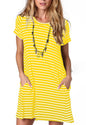 Alaster Women’s Casual Summer T Shirt Dress Loose Short Sleeve Tunic Dress with Pocket for Women