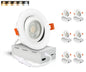 Cloudy Bay Eyeball 5 Color 4 inch Gimbal LED Recessed Light with Junction Box,9.5W CRI90+ 2700K/3000K/3500K/4000K/5000K Selectable,Dimmable Canless Ceiling Spot Light,Damp Location,Black,Pack of 6